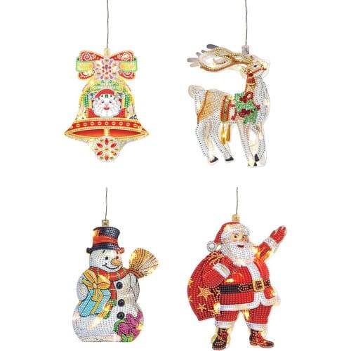 Mosaic DIY Diamond Painting Christmas Lamp Special Shape Drill Mosaic Night Light Christmas Decoration for home Craft Gifts