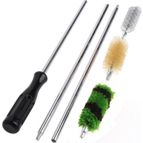6pcs/Set Aluminum Rod Brush Cleaning Kit For 12 GA Gauge Gun Hunting Tactical Rifle Cleaning Brush Set Au20 19 Dropship