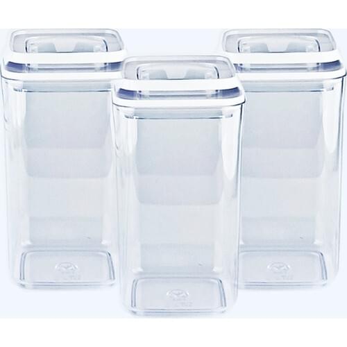 Arsimo 3'Lü Vacuum Food Storage Container Set Square 1.2 L