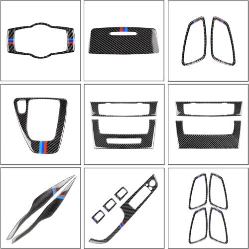 True Carbon Fiber Car Interior Door Handle Bowl Trim Cover For BMW E90 E92 E93 3 Series 2006 2007 2008 2009 2010 2011