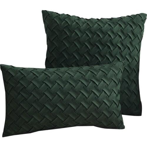 Nordic Solid Car Back Pillowcase Suede Woven Back Cushion Covers Household Sofa Decorative Lumbar Pillow Cover 30x50 Home Decor