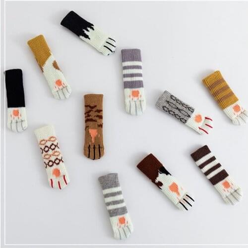 New 4pcs Double Layered Chair Socks Knitted Elastic Furniture Socks Chair Leg Socks Floor Protector Reduce Noise Table Leg Pads
