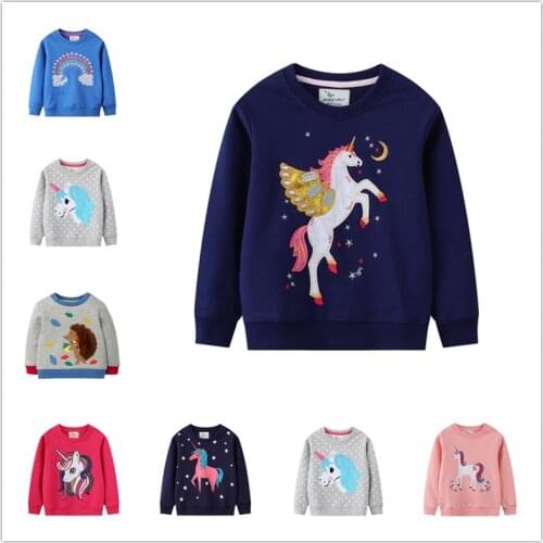VIDMID Autumn new girls' cotton sweater European and American cartoon embroidery small and medium childrens sweater w01