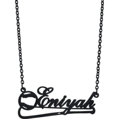 Hip Hop Personalized Name Necklace Customize Letters Football Baseball Pendants Stainless Steel Woman Man Party Jewelry Gifts