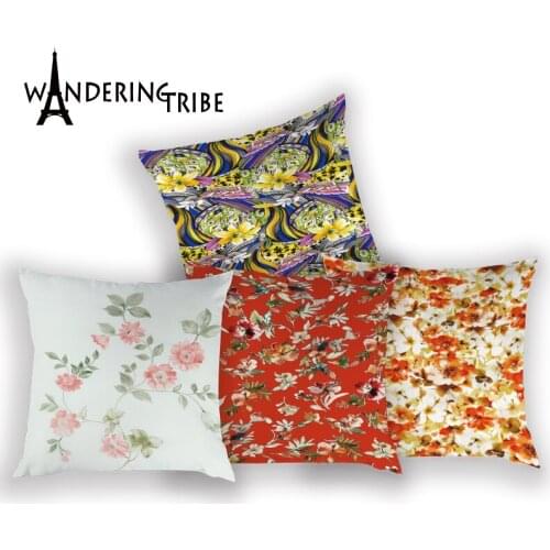 Plant Print Freezy Pillow 45x45 Flower Pattern Pillow Decorative Cartoon Style Pillowcases for Pillows Small Floral Deco Cushion