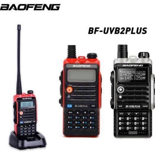 BaoFeng Bf-Uvb2 Plus Walkie Talkie LED Light 4800mah Battery Cb Radio Mobile Comunicador High Power 8w WalkieTalkie