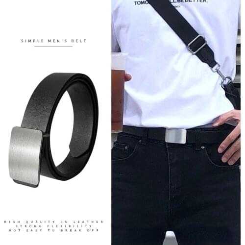 Mens Belt PU Imitation Leather New Fashion Mens Belts Trend Leisure Black Waistband Students Casual Decoration Wild Pants Belt