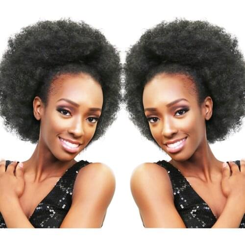 Hairpiece Bun Hair Afro Puff Drawstring Ponytail Synthetic Kinkly Curly Chignon for Women Hair Extensions Wig Female