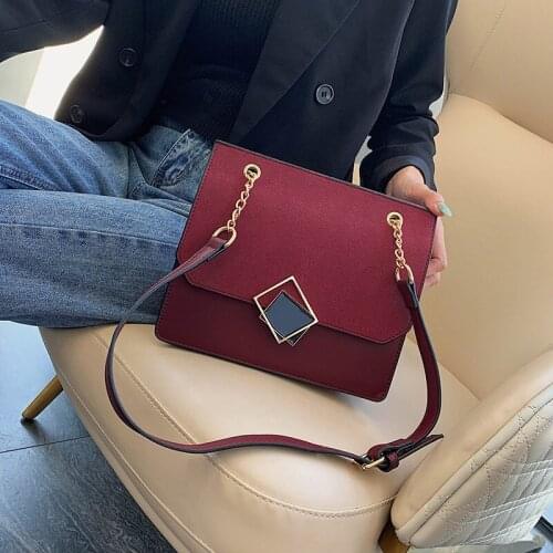 Bags for Women 2021New PU Leather Ladies Small Square Bag Shoulder Messenger Chain Women Bag Trendy Underarm Bag Crossbody Bags