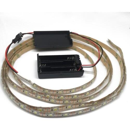 Battery Powered LED Strip Light 3528 SMD Tape with Battery Box white RGB 0.5M-2M