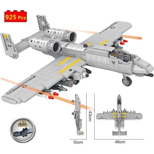 Military series US Air Force A-10 Thunderbolt II fighter Soldier weapon DIY Model Building Blocks Bricks Toys Gifts