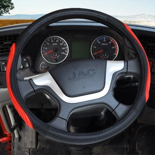 PU Leather Auto Steering Wheel Cover Bus Truck Car For Diameters 38 40 42 45 47 50 CM 3D Non-slip Wear-resistant Car Styling