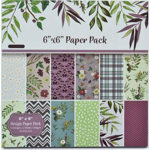 Green Park Series Scrapbooking Paper Pack Craft Paper Art Card Card Making 6 Inches 24Sheets /pack
