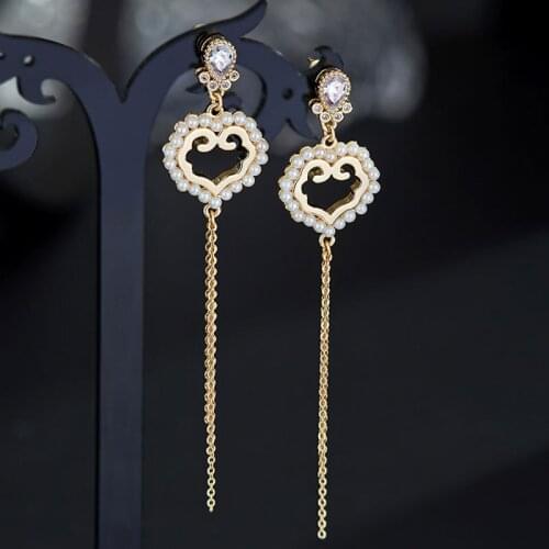 Chinese Style New Wishful Earrings Female Temperament Pearl Long Tassel Earrings Retro Personality Earrings for Women 2021