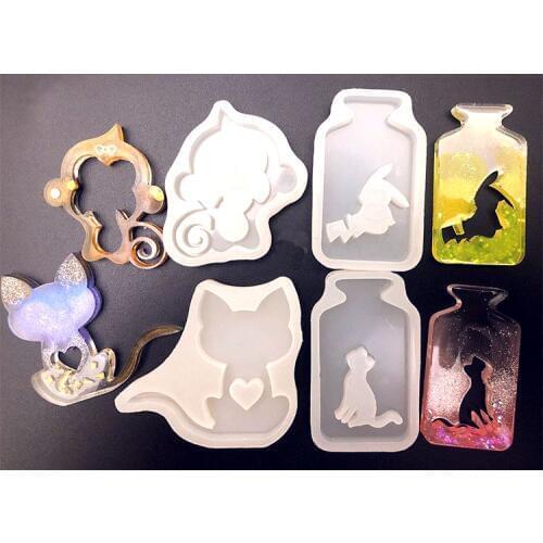 1Pcs Monkey cat and bottle squirrel Liquid silicone mold DIY resin jewelry pendant necklace pendant mold resin molds for jewelry