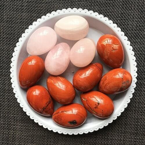 1pcs Natural Quartz Crystal Massage Eggs Gemstones Healing Reiki Decorations Gem Stones