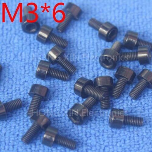 M3*6 Black 1pcs Nylon Inner Hexagon Socket Head Cap Screws 6mm Plastic Bolt Insolation brand RoHS compliant PC/board DIY screw