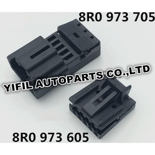 2/4/10sets/lot 5 Pin/Way Male And Female Steering Wheel Connector Plug For Audi Volkswagen 8R0 973 605/8R0 973 705