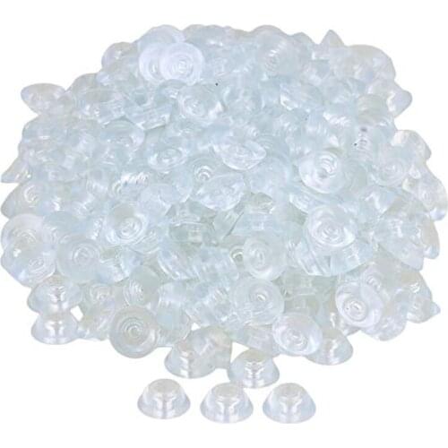 400PCS Silicone Round 15x6x8mm Door Stopper Bumpers Self-adhesive Wall Protectors Furniture Feet Pads