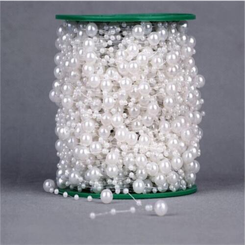 5 Meters Fishing Line Artificial Pearls Beads Chain Garland Flowers Wedding Party Decoration Products Supply
