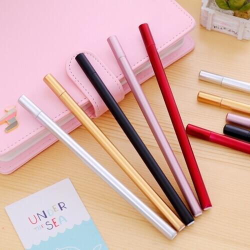 5Pcs high quality 0.5mm simple fashion gel pen black ink ballpoint pen for writing stationery office school supply
