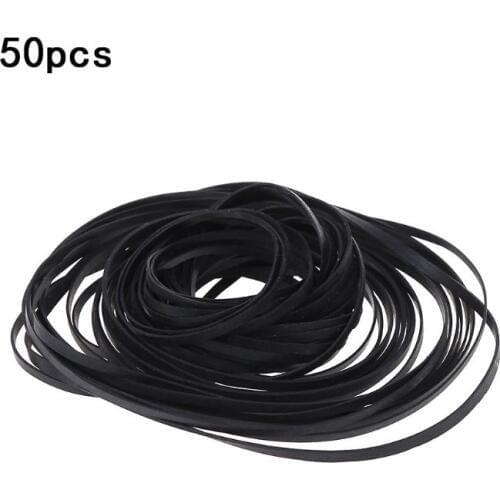 50PCS Universal Assorted Common Flat Rubber Belt Mix Cassette Tape Machine Belt for Recorders Walkman CD DVD Drives