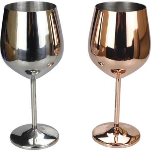 500ML Stainless steel Red Wine Glass Goblet Wine Glass Decoration Home Hotel Bar KTV Wine Glasses