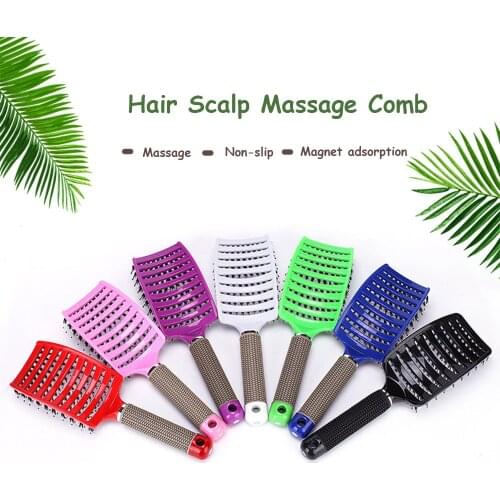 7 Colors Magic Hair Brush Brosse Demelante Women Female Hair Scalp Massage Comb Bristle nylon Popbrush Hairbrush Detangling