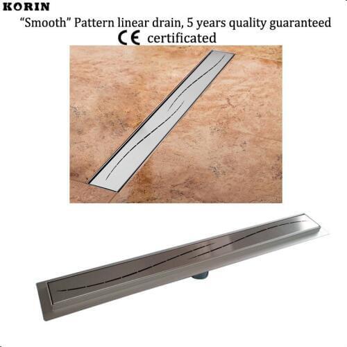 800mm "Slim" Style Stainless Steel 304 Linear Shower Drain, Vertical Shower Drain with flange, Shower Channel