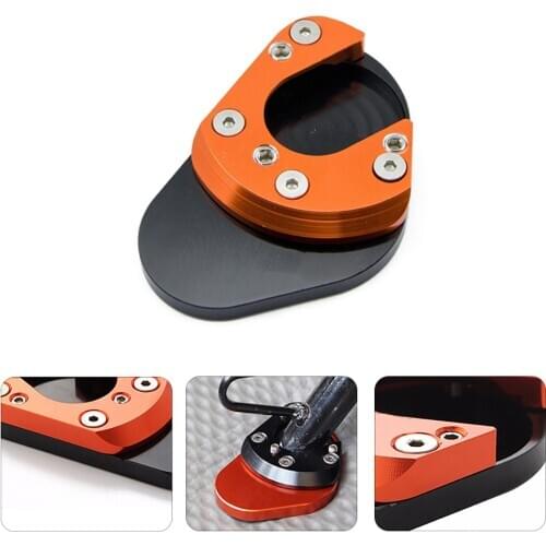 Motorcycle CNC Aluminum Kickstand Foot Side Stand Extension Enlarge Pad Support Plate For KTM Duke RC 125 200 390 690 950