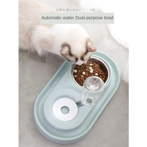 Pet Cat automatic water fountain Small Animals Durable Double Bowls food bowl cat supplies Feeding Watering Supplie Dog Feeder