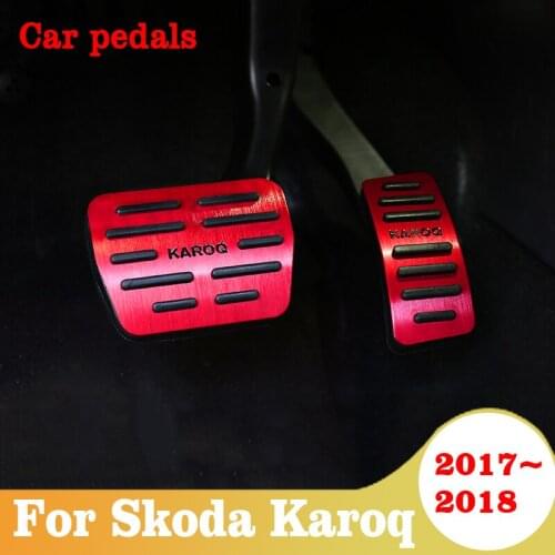 Car Pedals Accelerator Fuel Brake Foot Rest Pedals Cover Non Slip Pad For Skoda Karoq 2017 2018 Car Accessories