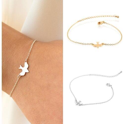Dove Bird Tiny Peace Dove Bracelet Soar Flying Birds Bracelet Little Cute Swallow Baby Bird Bracelets Abstract Bracelets