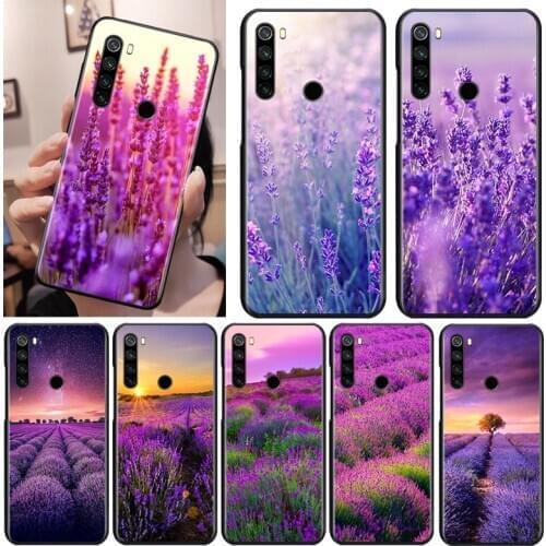 Purple lavender Black Cover For Xiaomi Redmi Note 9 9S 8T 8 7 6 5A 5 4X 4 Pro Max Soft Phone Case