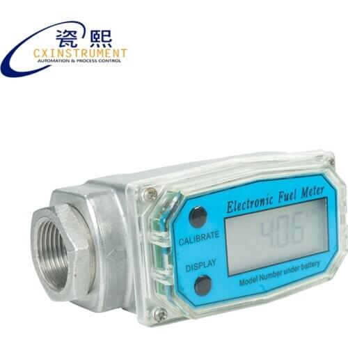 The Electronic Flow Meter 1.5 inch 38~380 L/min Measuring range LCD Display Diesel fuel Turbine Flow Meter