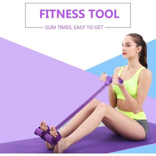 Fitness Gum 4 Tube Resistance Bands Latex Pedal Exerciser Sit-up Pull Rope Expander Elastic Bands Yoga equipment Pilates Workout