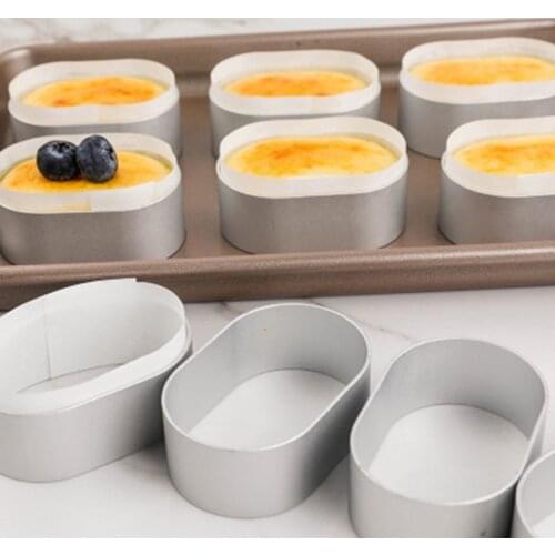 6/10pcs French Cheese Mold Oval Mousse Toaster Cheesecake Toaster Toaster Bread Ring Biscuit Mold Baking Accessories chocolate