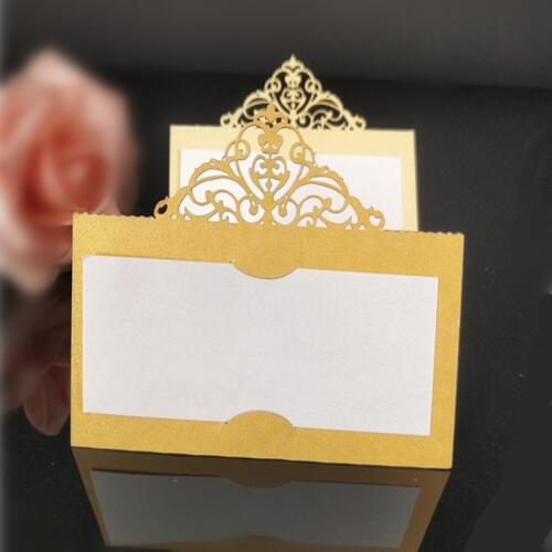 Hot 10Pcs Table Place Card Openwork Pattern For Wedding Card Wedding Table Decoration Place Cards Party Decora Kids Birthday 8Z