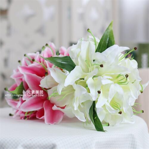 14 Heads Calla Lily Artificial Flower Silk Real Touch Home Decoration Flowers Wedding Bouquet Decorative Flowers