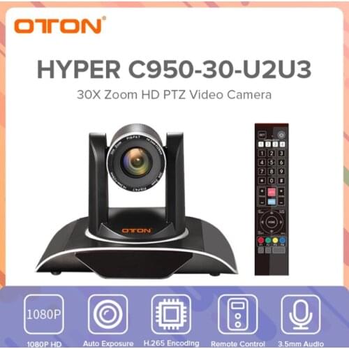Oton Hyper C950-30-U2U3 Remote Control ONVIF PTZ Camera for Video Conference Church Tele-medicine BroadcastLive Streaming