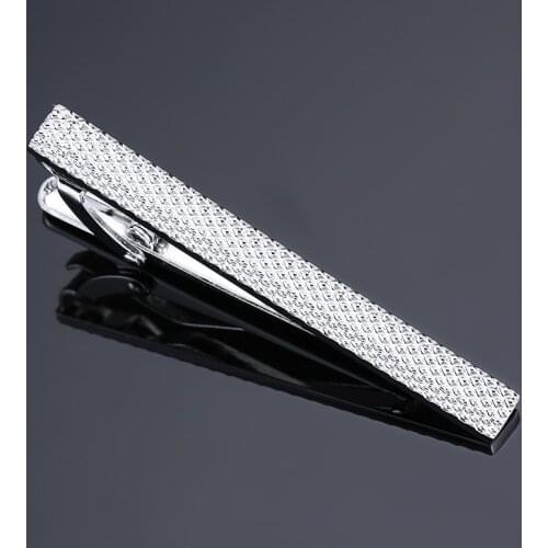 French Classic Silvery Tie Clips for Men High Quality Black hand engraving Necktie Tie Bar Clasp Tie Clip Black Brand Jewelry