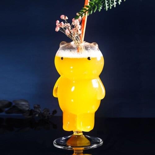 Cocktail Glass Transparent Bear Cup Creative Glass Bar Wine Set