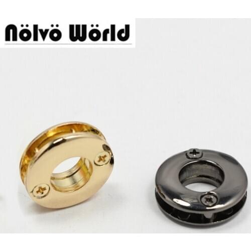 50pcs 5 colors 22.9X10.9mm round grommet,high fashion bags belts metal accessory round eyelets with screws