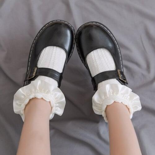 Summer Thin Section Lolita Maiden Sweet Wind Solid Color Aldult Sock Lace Clothing Accessories Twisted Low-cut Socks