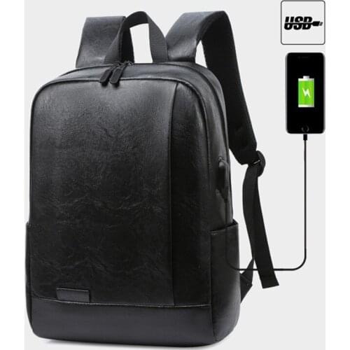 Backpack Mens Bag Fashion Sports Youth Schoolbag Simple PU Leather Computer Mens Backpack Outdoor Travel Waterproof Backpack