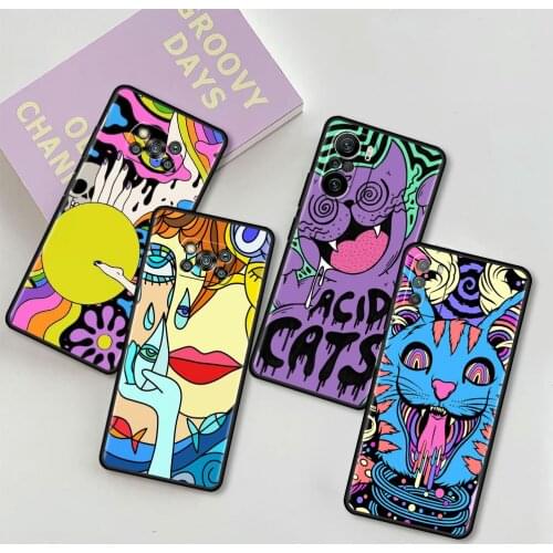 For Xiaomi Mi Poco X3 NFC M3 Pro F3 GT K40 10T Note 10 F1 X2 F2 Soft Silicone Phone Case Luxury Cover Psychedelic Trippy Art Sac