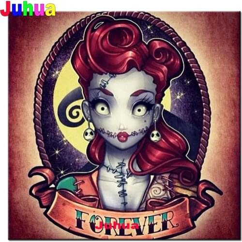 Zombie Girl diy diamond painting Cartoon Skull Fairy diamond embroidery picture full Square round drill mosaic Set,Children Gift