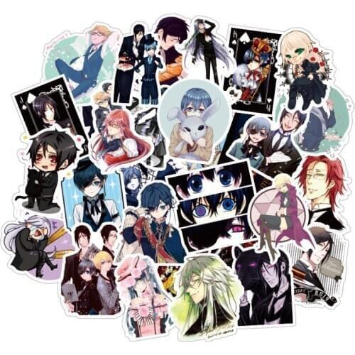 50pcs Anime Sticker Pack Laptop Black Butler Sticker Skateboard Graffiti Suitcase Motorcycle Scrapbook Racing Waterproof Sticker