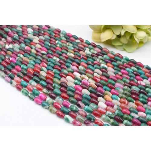 2 strands 8X12mm Natural Faceted tourmaline agate Irregular Droplet shape stone 15"