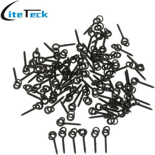 New 100Pcs Threaded Boilie Bait Screws for Carp Hair Rigs Hooks Carp Fishing Terminal Tackle